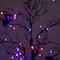 4ft. Pre-Lit Artificial Halloween Black Spooky Twig Tree with Bats and 120 Orange & Purple LED Lights